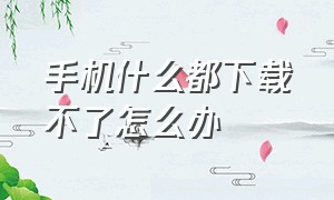 手机什么都下载不了怎么办