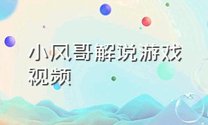 小风哥解说游戏视频