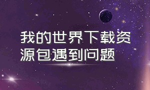 我的世界下载资源包遇到问题