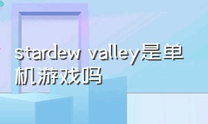 stardew valley是单机游戏吗
