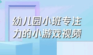 幼儿园小班专注力的小游戏视频