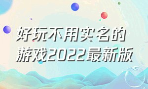 好玩不用实名的游戏2022最新版（好玩不用实名的游戏2022最新版）