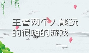 王者两个人能玩的很嗨的游戏