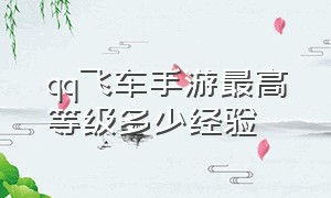 qq飞车手游最高等级多少经验