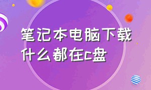 笔记本电脑下载什么都在c盘（笔记本下载东西下载到c盘还是d盘）