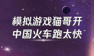 模拟游戏猫哥开中国火车跑太快