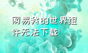 网易我的世界组件无法下载