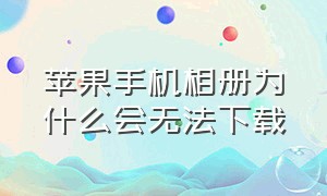 苹果手机相册为什么会无法下载