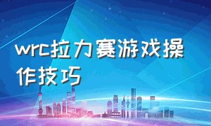 wrc拉力赛游戏操作技巧