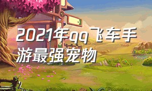 2021年qq飞车手游最强宠物