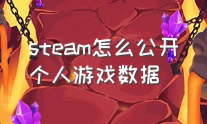 steam怎么公开个人游戏数据