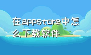 在appstore中怎么下载软件（appstore怎么直接下载免费软件）