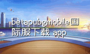 betapubgmobile国际服下载 app