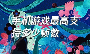 手机游戏最高支持多少帧数