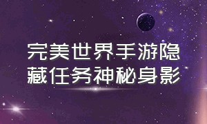 完美世界手游隐藏任务神秘身影（完美世界手游隐藏任务大全图解）