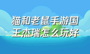 猫和老鼠手游国王杰瑞怎么玩好