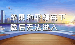 苹果和平精英下载后无法进入