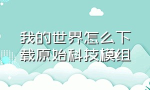 我的世界怎么下载原始科技模组（我的世界电脑版原始科技模组教程）