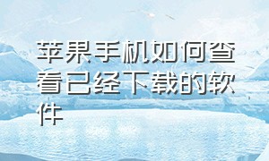 苹果手机如何查看已经下载的软件（苹果手机怎么查找已下载过的软件）