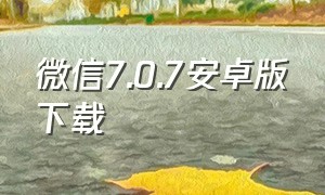 微信7.0.7安卓版下载