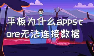 平板为什么appstore无法连接数据