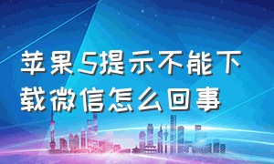 苹果5提示不能下载微信怎么回事