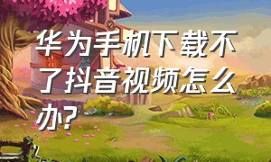 华为手机下载不了抖音视频怎么办?