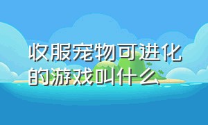 收服宠物可进化的游戏叫什么（很久以前一款养宠物的游戏）