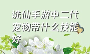 诛仙手游中二代宠物带什么技能好