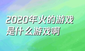 2020年火的游戏是什么游戏啊