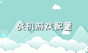 战机游戏配置（战斗机飞行游戏电脑配置）