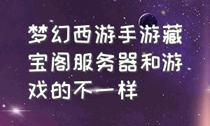 梦幻西游手游藏宝阁服务器和游戏的不一样