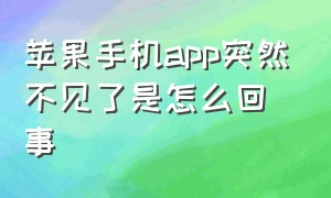 苹果手机app突然不见了是怎么回事