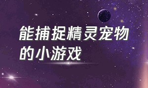 能捕捉精灵宠物的小游戏