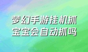 梦幻手游挂机抓宝宝会自动抓吗