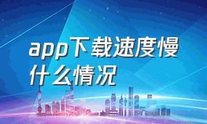 app下载速度慢什么情况