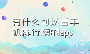 有什么可以看手机排行榜的app