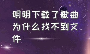 明明下载了歌曲为什么找不到文件