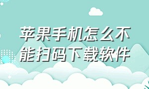 苹果手机怎么不能扫码下载软件