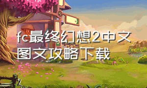 fc最终幻想2中文图文攻略下载（最终幻想2fc中文图文攻略）