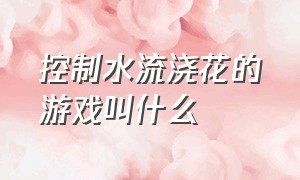 控制水流浇花的游戏叫什么（控制水流浇花的游戏叫什么）