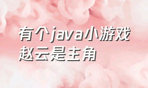 有个java小游戏赵云是主角