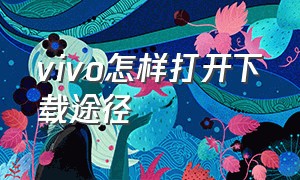 vivo怎样打开下载途径（vivo手机下载东西在哪里）