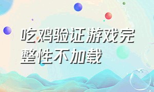 吃鸡验证游戏完整性不加载