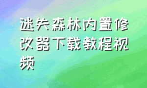 迷失森林内置修改器下载教程视频（迷失森林怎么修改中文）