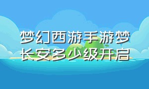 梦幻西游手游梦长安多少级开启