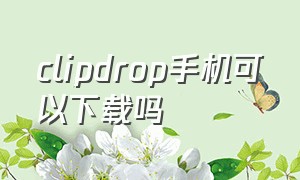 clipdrop手机可以下载吗（clipdrop电脑汉化版下载）