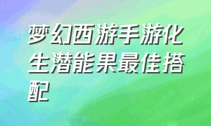 梦幻西游手游化生潜能果最佳搭配