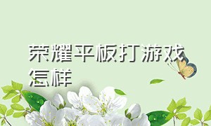 荣耀平板打游戏怎样（荣耀平板打游戏怎样分屏）