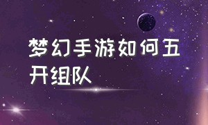 梦幻手游如何五开组队（梦幻手游五开详细教程）